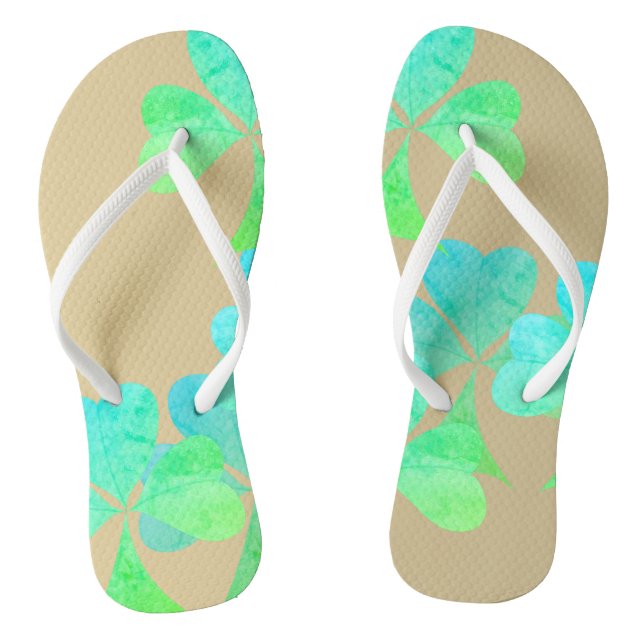 Shamrock Delight Gold Colour Jandals (Footbed)