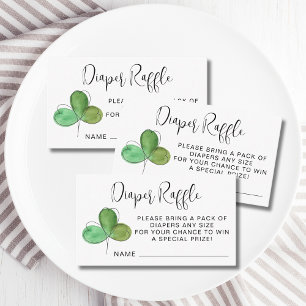 Shamrock Diaper Raffle Baby Shower Enclosure Card