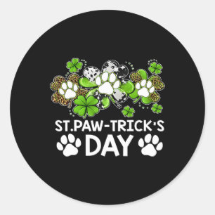 Shamrock Dog Clovers St Paw Trick's Day St Patrick Classic Round Sticker