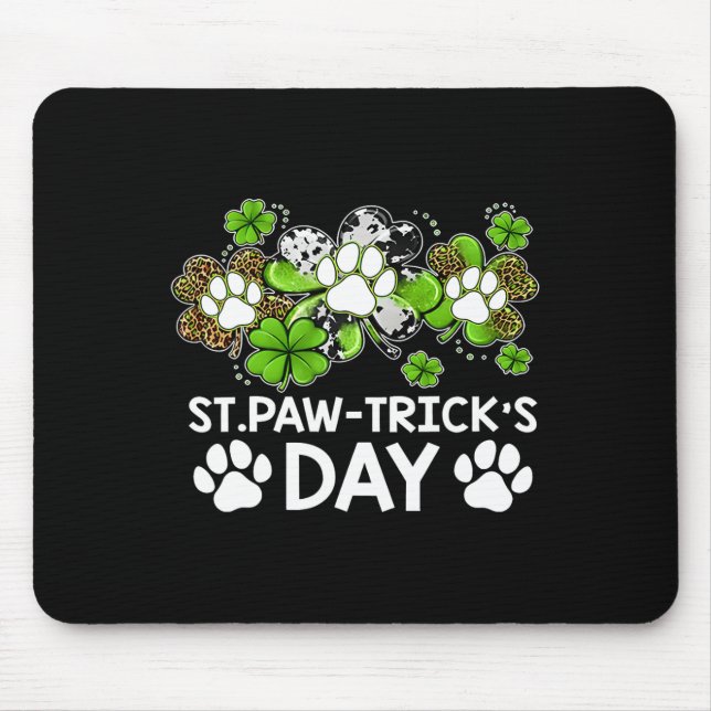Shamrock Dog Clovers St Paw Trick's Day St Patrick Mouse Pad (Front)