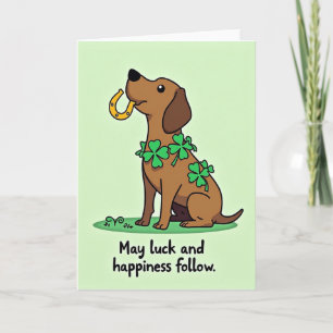 Shamrock Dog Luck Card