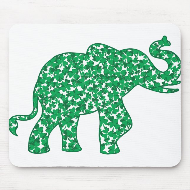 Shamrock Elephant Mouse Pad (Front)