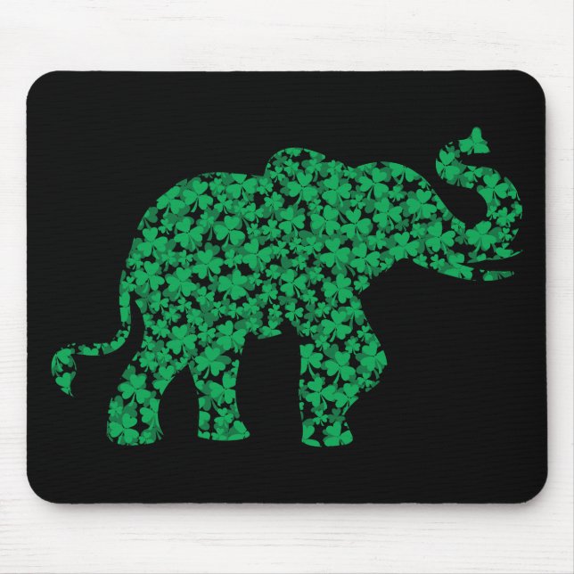 Shamrock Elephants Mouse Pad (Front)