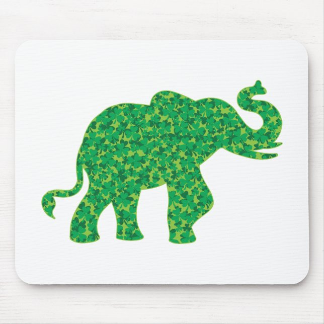 Shamrock Elephants Mouse Pad (Front)