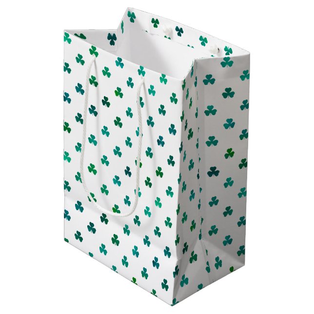 Shamrock Emerald Green - Micro Medium Gift Bag (Front Angled)
