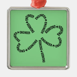 Shamrock Engineer Text Metal Tree Decoration