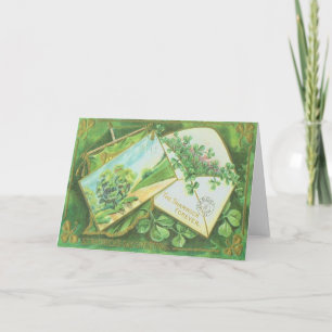 Shamrock Envelope Postcard Irish Flag