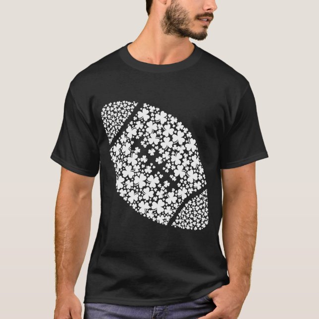 Shamrock Football Ball St Patrick's Day Irish Men  T-Shirt (Front)