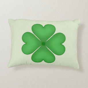Shamrock Four leaf Clover Hearts Decorative Cushion