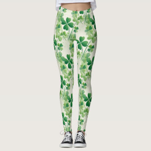 Shamrock Four leaf Clover St Patrick's Day Leggings