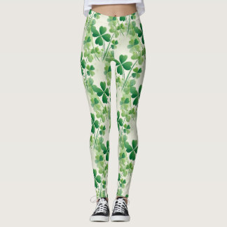 Shamrock Four leaf Clover St Patrick's Day Leggings