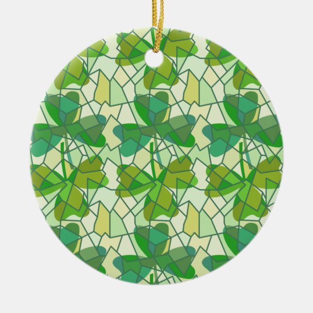 Shamrock Fragments Ceramic Ornament (Front)