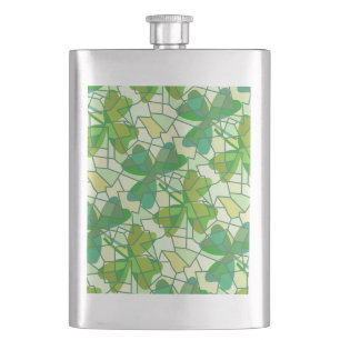 Shamrock Fragments Hip Flask