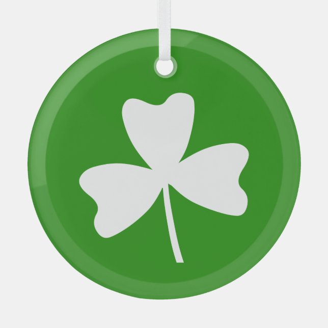 Shamrock Glass Tree Decoration (Front)