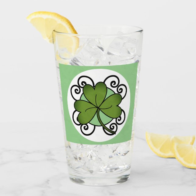 Shamrock Glass Tumbler (Front Ice)