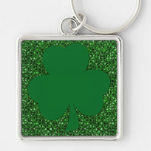 Shamrock Glitter Keychain
