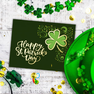 Shamrock Gold Foil Postcard