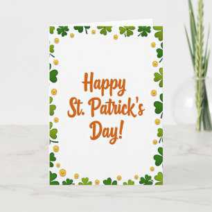 Shamrock Gold Pattern Holiday Card