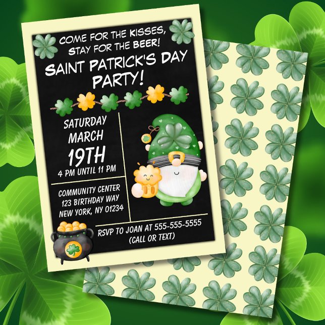 Shamrock Gold Saint Patrick's Day Party Invitation (Creator Uploaded)