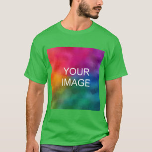 Shamrock Green Custom Add Image Logo Template T-Shirt