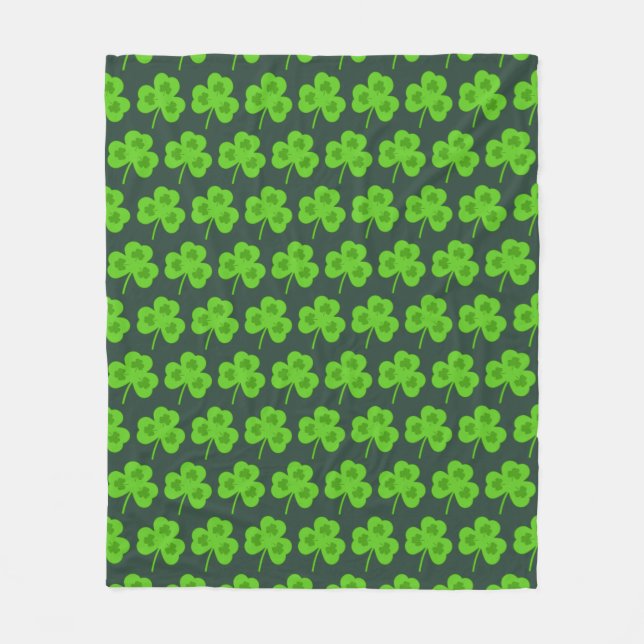 SHAMROCK GREEN LEAF ST PATRICK'S DAY    FLEECE BLANKET (Front)