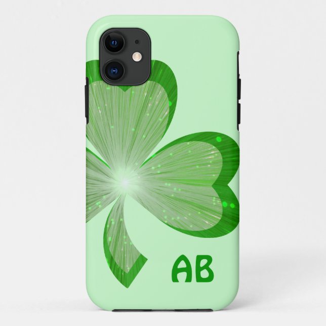 Shamrock Green Side monogram iPhone 5 case (Back)