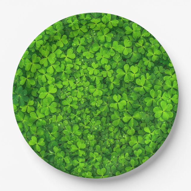 Shamrock green, St. Patrick's Day, Paper Plate (Front)