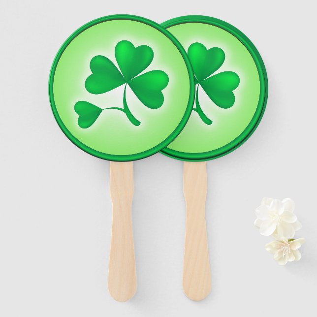 Shamrock Hand Fan (Front and Back)
