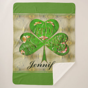 Shamrock "Happy St. Patrick's Sherpa Blanket