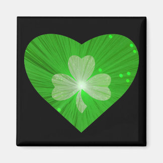 Shamrock Heart fridge magnet black