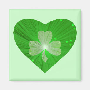 Shamrock Heart fridge magnet green