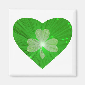 Shamrock Heart fridge magnet white