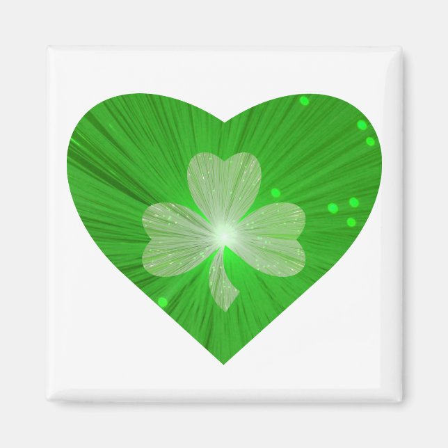Shamrock Heart fridge magnet white (Front)