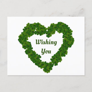 Shamrock Heart Holiday Postcard