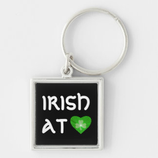 Shamrock Heart 'Irish at Heart' keychain black