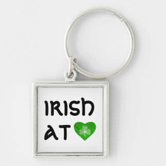 Shamrock Heart 'Irish at Heart' keychain white