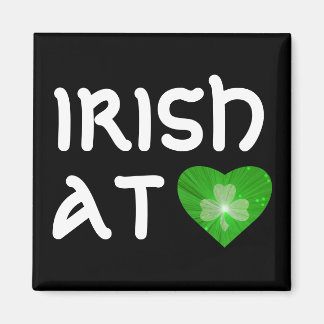 Shamrock Heart 'Irish at Heart' magnet black