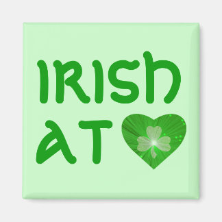 Shamrock Heart 'Irish at Heart' magnet green