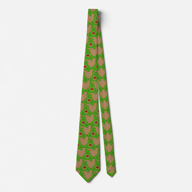 Shamrock Heart Irish  Wedding tie St. Patrick (Front)