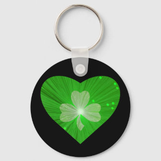 Shamrock Heart keychain black