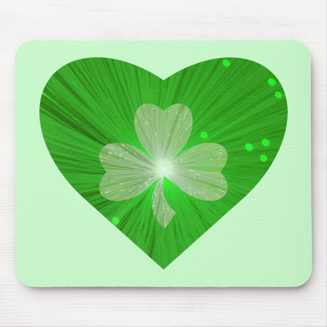 Shamrock Heart mousepad green (Front)