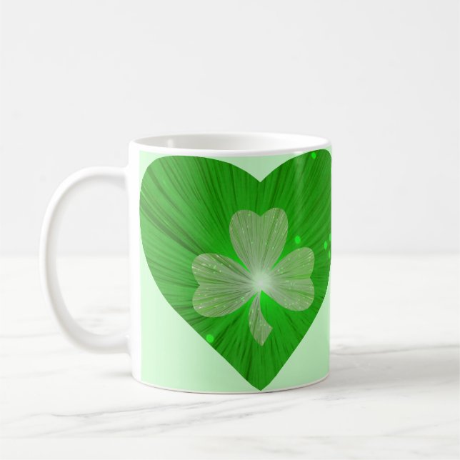 Shamrock Heart mug green (Left)