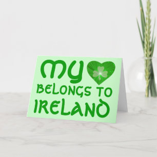 Shamrock Heart 'My Heart Belongs to Ireland' green Card