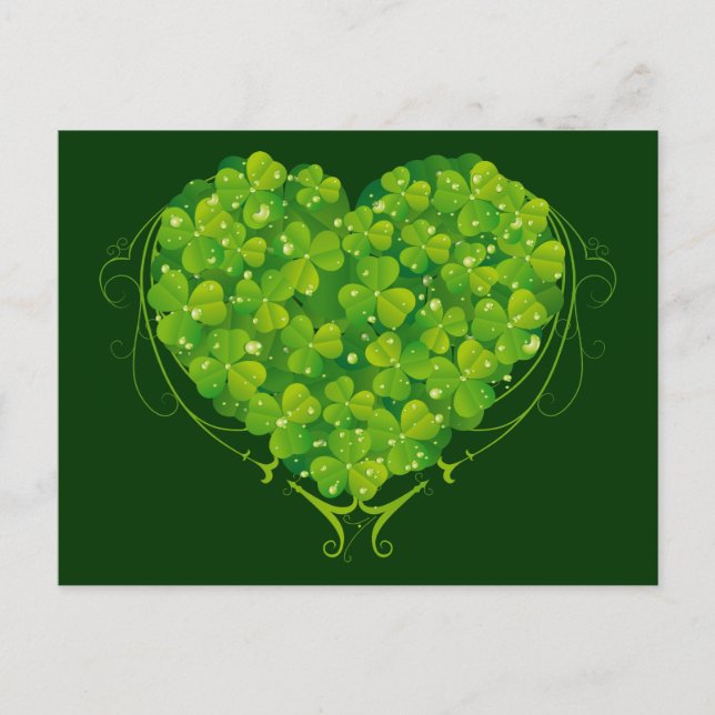 Shamrock Heart Postcard (Front)