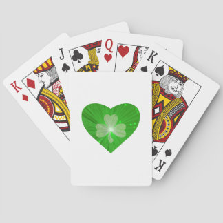 Shamrock Heart White playing cards