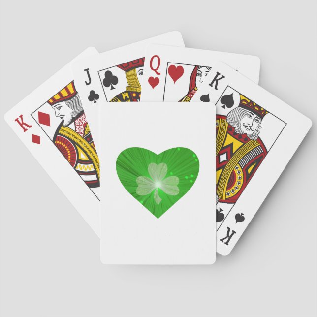 Shamrock Heart White playing cards (Back)
