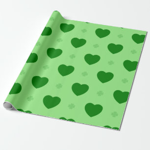 Shamrock Hearts Wrapping Paper