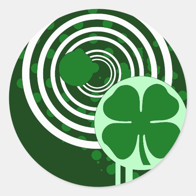 shamrock hi-fi bubbles classic round sticker (Front)