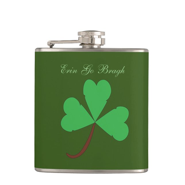 Shamrock Hip Flask (Front)