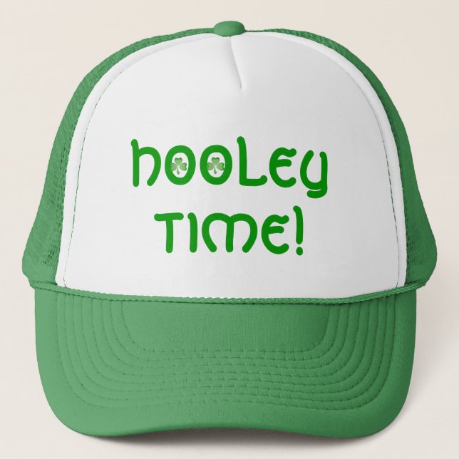 Shamrock 'Hooley Time!' trucker hat green (Front)